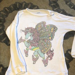 Graphic cold shoulder sweatshirt